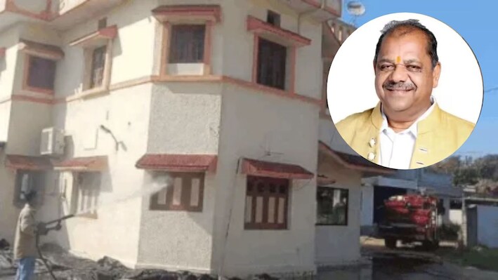 फायर ब्रिगेड की गाड़ी से BJP विधायक ने धुलवाया घर: वीडियो वायरल होते ही बरपा हंगामा, दमकल विभाग ने 2700 रुपये वसूली फीस
