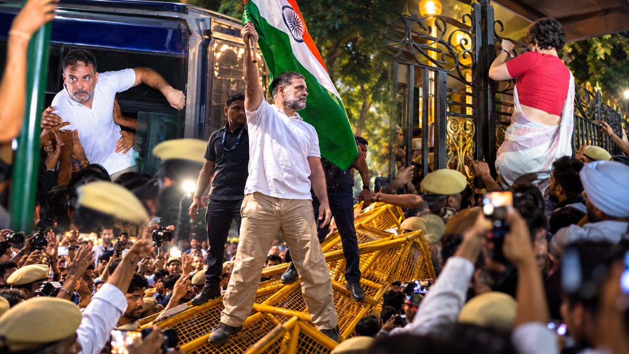 बैरिकेड पर राहुल, तो प्रियंका गेट पर चढ़ीं, आकाशवाणी में धरना, हिरासत और फिर रात में रिहाई; विपक्ष के मार्च में क्या-क्या हुआ बैरिकेड पर राहुल, तो प्रियंका गेट पर चढ़ीं, आकाशवाणी में धरना, हिरासत और फिर रात में रिहाई; विपक्ष के मार्च में क्या-क्या हुआ