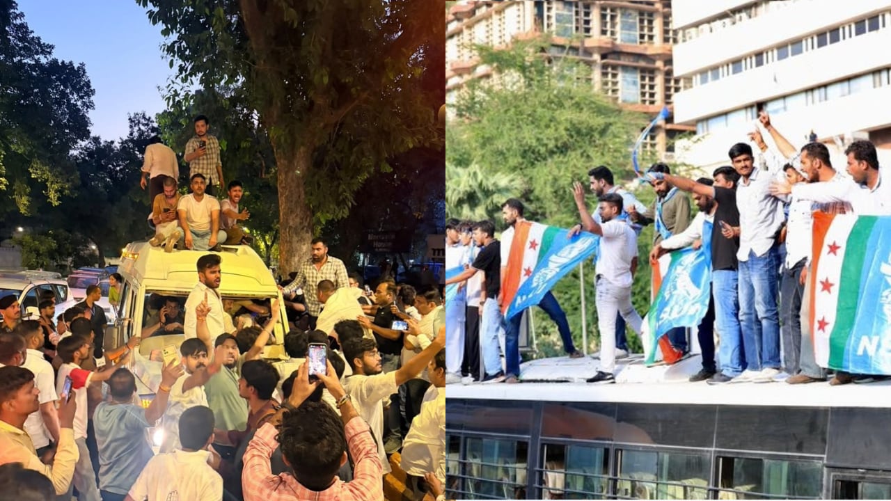 rahul priyanka gandhi protest