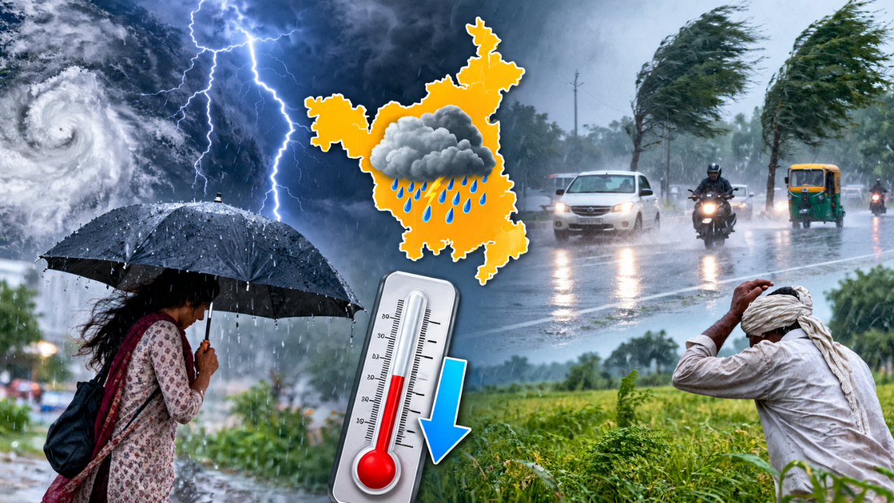 Haryana Weather: हरियाणा में इस तारीख तक तेज आंधी-बारिश का अलर्ट, गिरेगा तापमान; IMD ने जारी किया अपडेट Haryana Weather: हरियाणा में इस तारीख तक तेज आंधी-बारिश का अलर्ट, गिरेगा तापमान; IMD ने जारी किया अपडेट