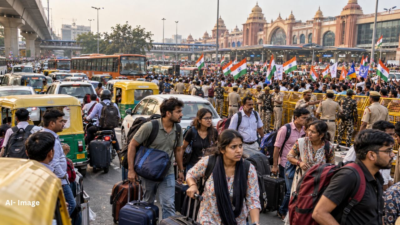 दिल्ली-NCR में थमी रफ्तार... INDIA गठबंधन के प्रदर्शन के चलते रेलवे स्टेशन नहीं पहुंचे 5 हजार से ज्यादा यात्री दिल्ली-NCR में थमी रफ्तार... INDIA गठबंधन के प्रदर्शन के चलते रेलवे स्टेशन नहीं पहुंचे 5 हजार से ज्यादा यात्री
