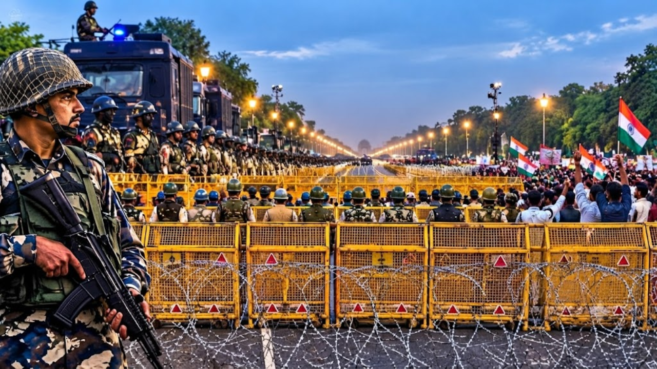 Delhi Protest: रात 9 बजे से नई दिल्ली में एंट्री बंद, 20000 पुलिसकर्मी और अर्धसैनिक बल तैनात; मल्टी-लेयर बैरिकेडिंग Delhi Protest: रात 9 बजे से नई दिल्ली में एंट्री बंद, 20000 पुलिसकर्मी और अर्धसैनिक बल तैनात; मल्टी-लेयर बैरिकेडिंग