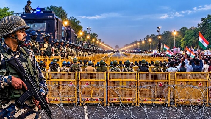 Delhi Protest: रात 9 बजे से नई दिल्ली में एंट्री बंद, 20000 पुलिसकर्मी और अर्धसैनिक बल तैनात; मल्टी-लेयर बैरिकेडिंग