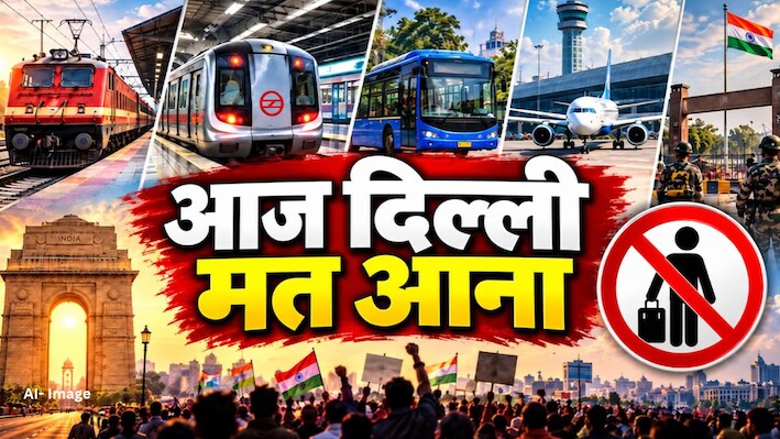दिल्ली में 'संग्राम', रेल, मेट्रो सब बंद...क्या उड़ेंगे विमान?  बैंक से लेकर बाजार तक क्या रहेगा हाल, एक-एक डिटेल यहां