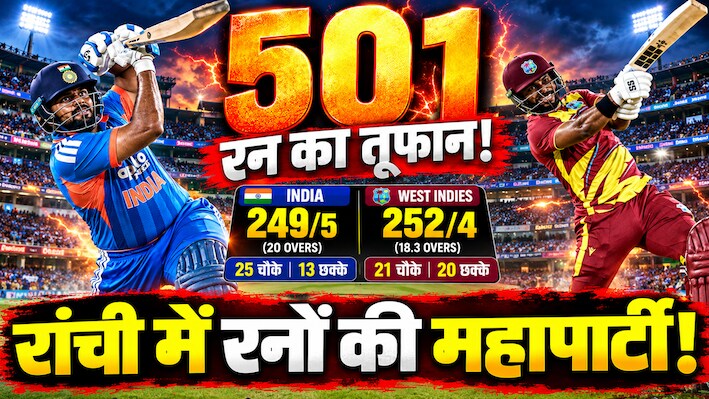 Analysis: एक T20I मैच में बने 501 रन, बल्लेबाजों ने उड़ाए 46 चौके और 33 छक्के, गेंदबाजों के लिए कब्रगाह बना रांची का मैदान