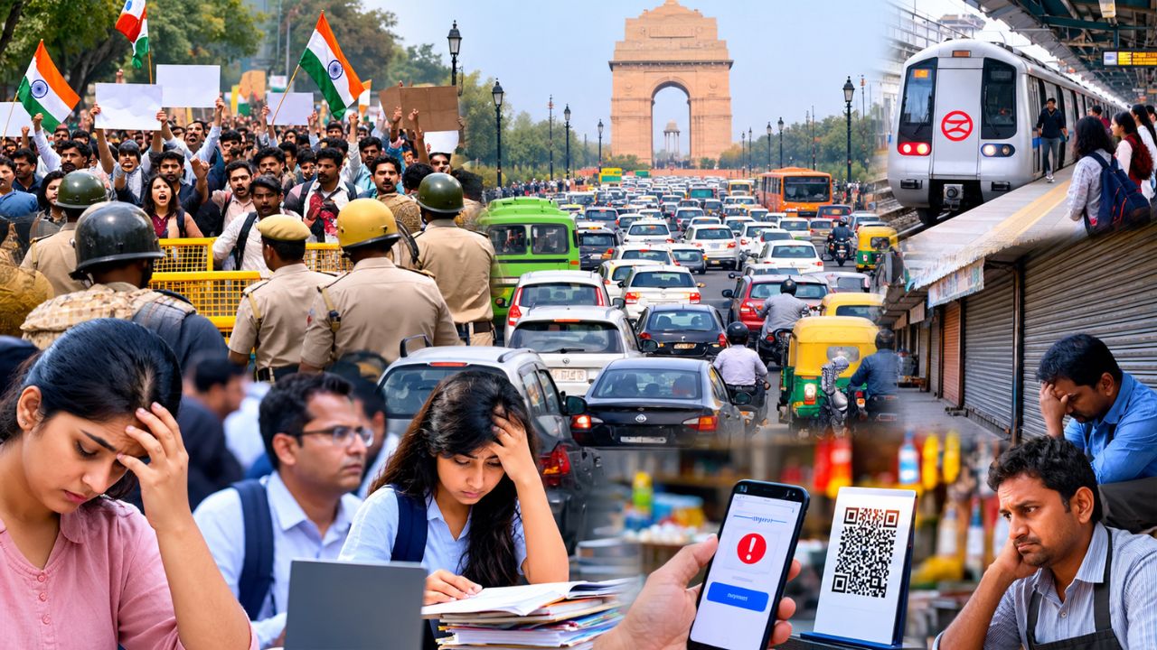 Delhi में प्रदर्शन किसका, नुकसान इनका... जानें जाम से कारोबार तक जनता ने क्या-क्या झेला Delhi में प्रदर्शन किसका, नुकसान इनका... जानें जाम से कारोबार तक जनता ने क्या-क्या झेला