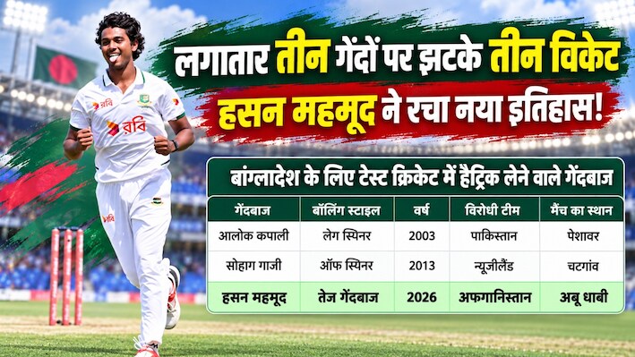 टेस्ट में हैट्रिक: बांग्लादेश के हसन महमूद ने रचा इतिहास, 26 साल में पहली बार हुआ ऐसा; अफगानिस्तान की बैटिंग तहस-नहस