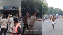 'अरे गांधी जी, कहां भाग रहे हैं:' धोती संभालकर दौड़े बापू, टॉयलेट में छिपे प्रदर्शनकारी; प्रोटेस्ट के वीडियो देख लोटपोट हुए लोग
