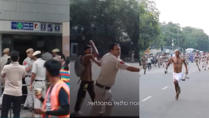 'अरे गांधी जी, कहां भाग रहे हैं:' धोती संभालकर दौड़े बापू, टॉयलेट में छिपे प्रदर्शनकारी; प्रोटेस्ट के वीडियो देख लोटपोट हुए लोग