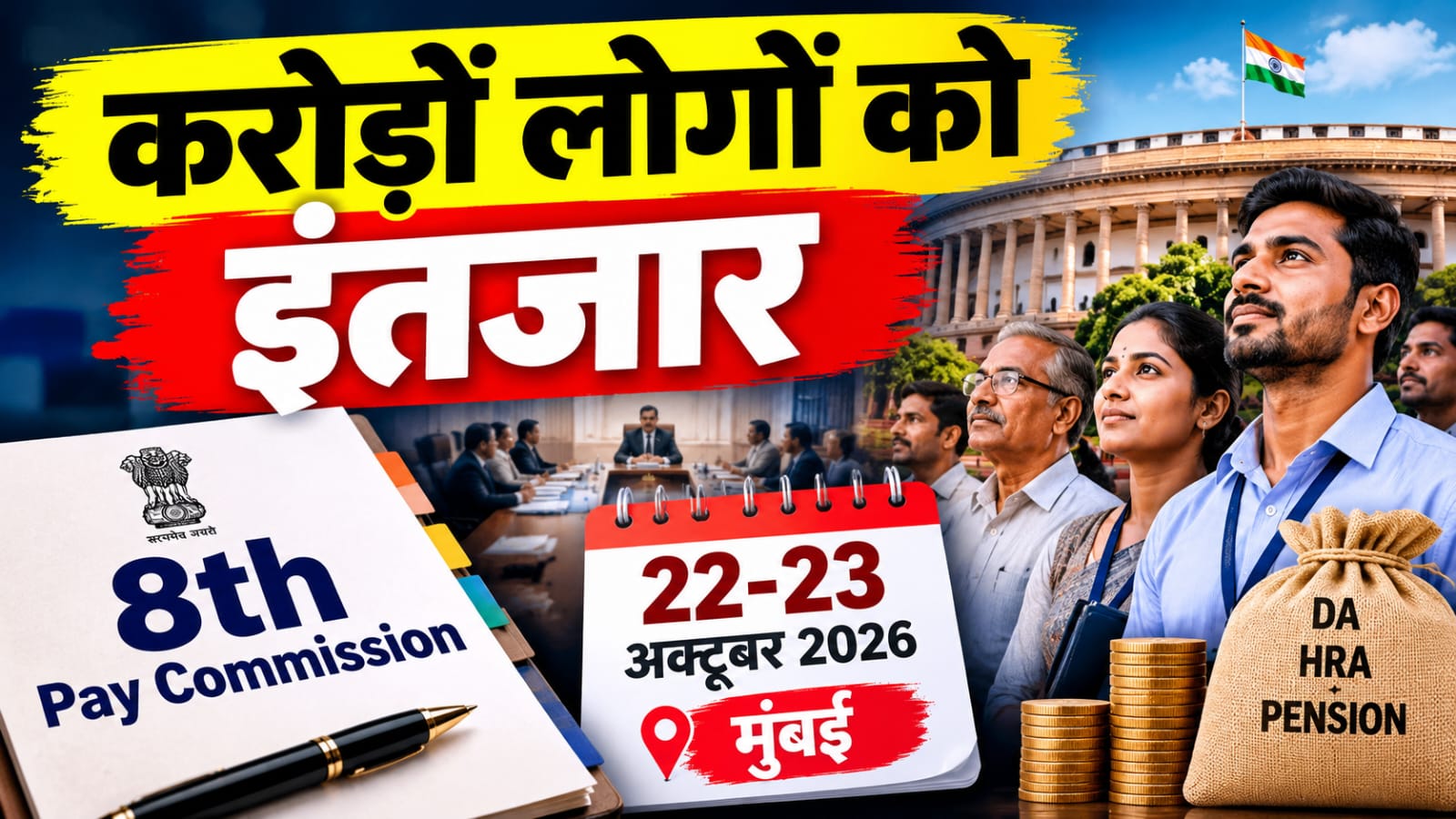8th pay commission: तेजी से काम में जुटा 8वां वेतन आयोग, दशहरा बाद 22 और 23 अक्टूबर को होने वाली मीटिंग में क्या होगा? 8th pay commission: तेजी से काम में जुटा 8वां वेतन आयोग, दशहरा बाद 22 और 23 अक्टूबर को होने वाली मीटिंग में क्या होगा?