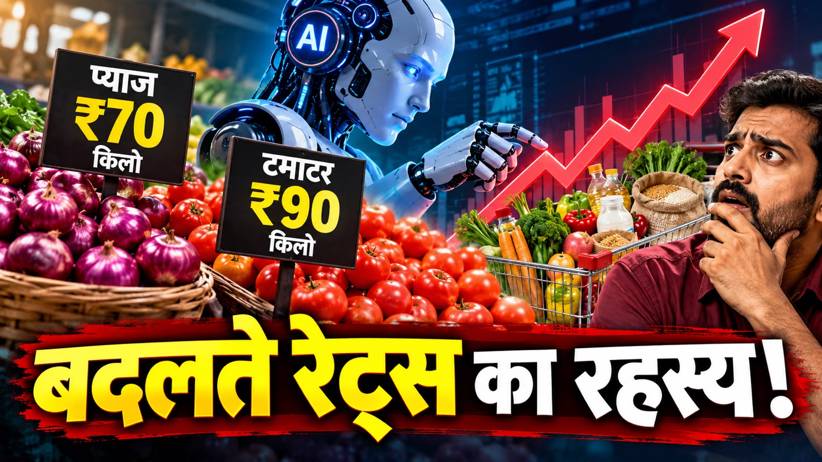 प्याज ₹70 किलो, टमाटर ₹90 किलो... खाने-पीने की हर एक चीज पर मंडराया AI का काला साया! एक्सपर्ट्स की चेतावनी से मची खलबली प्याज ₹70 किलो, टमाटर ₹90 किलो... खाने-पीने की हर एक चीज पर मंडराया AI का काला साया! एक्सपर्ट्स की चेतावनी से मची खलबली