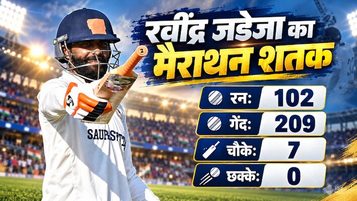रवींद्र जडेजा का 16वां शतक: न्यूजीलैंड दौरे से पहले दिखाया दम, रणजी में सौराष्ट्र के लिए बने संकटमोचक