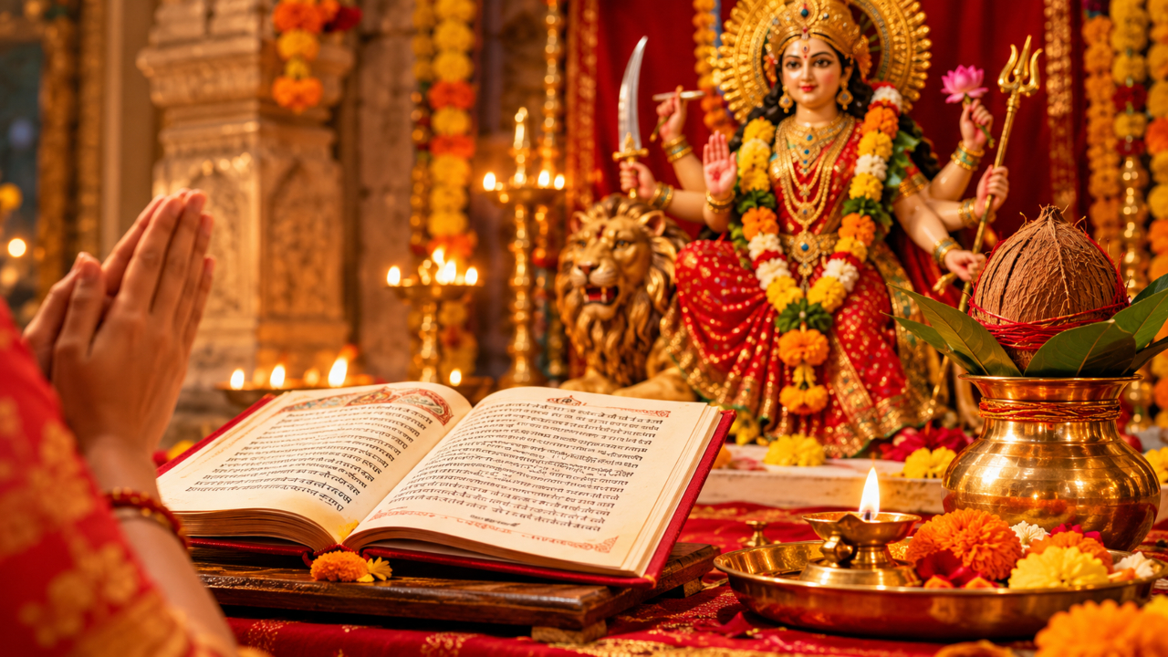 शारदीय नवरात्र: दुर्गा सप्तशती के पाठ से पहले देवी कवच पढ़ना क्यों होता है जरूरी? जानें इसके लाभ शारदीय नवरात्र: दुर्गा सप्तशती के पाठ से पहले देवी कवच पढ़ना क्यों होता है जरूरी? जानें इसके लाभ