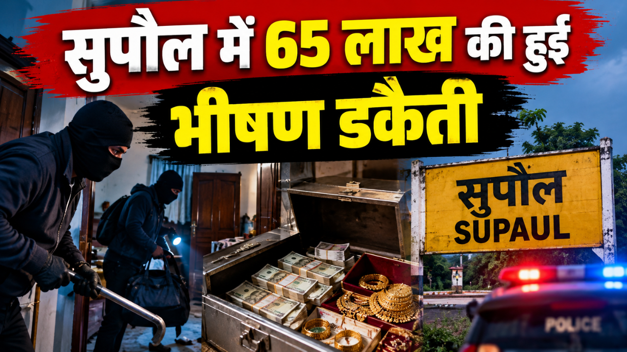 आखिर एक दर्जन नकाबपोश अपराधी ठेकेदार के घर तक कैसे पहुंचे? सुपौल में 65 लाख की डकैती पर सबकी नजरें टिकी हैं, इस वारदात को जाने 5 points में आखिर एक दर्जन नकाबपोश अपराधी ठेकेदार के घर तक कैसे पहुंचे? सुपौल में 65 लाख की डकैती पर सबकी नजरें टिकी हैं, इस वारदात को जाने 5 points में