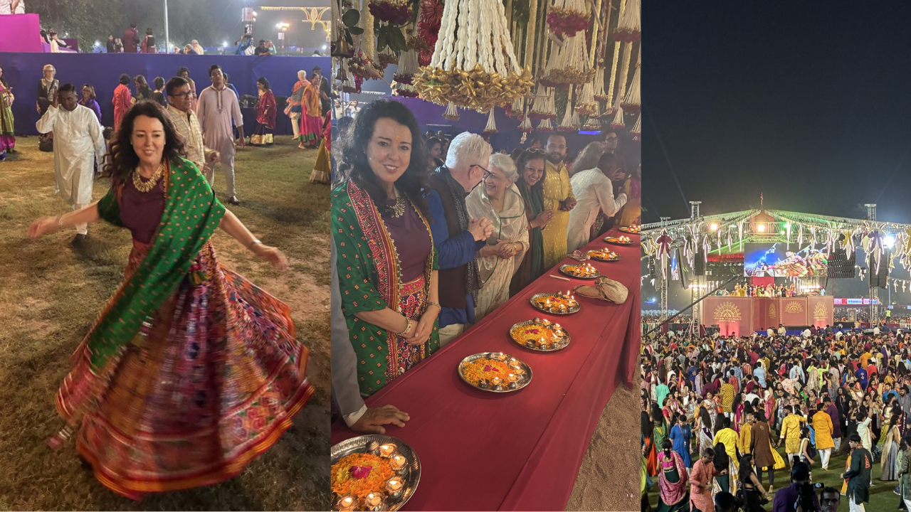 'यह ऊर्जा दुनिया में कहीं नहीं': गुजरात में डांडिया खेलती दिखीं स्विट्जरलैंड की एंबेसडर, 50 हजार लोगों के बीच जमकर थिरकीं 'यह ऊर्जा दुनिया में कहीं नहीं': गुजरात में डांडिया खेलती दिखीं स्विट्जरलैंड की एंबेसडर, 50 हजार लोगों के बीच जमकर थिरकीं