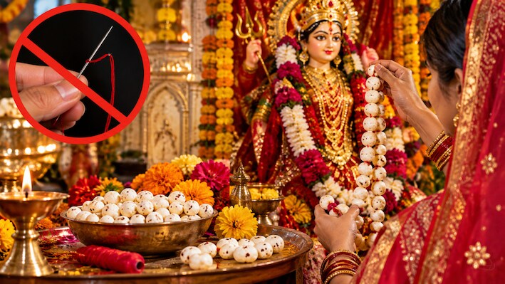 नवरात्रि में सप्तमी से पहले क्यों नहीं चढ़ानी चाहिए मखाने की माला? जानिए सुई-धागे से जुड़ा ये नियम