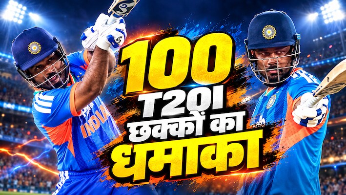 संजू सैमसन का छक्कों वाला विस्फोट: T20I में 100 छक्के पूरे कर रचा दिया इतिहास, रोहित-विराट के क्लब में बजा डंका