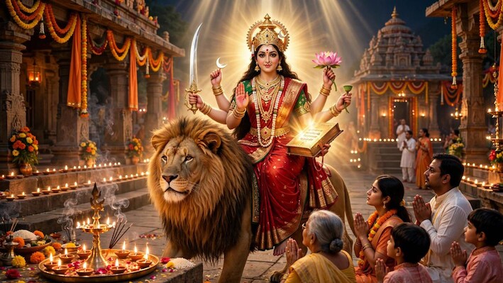 नवरात्र के छठवे दिन मां कात्‍यायनी का मिलेगा आशीर्वाद, पूजा में पढ़ें ये मंत्र, आरती, चालीसा और कथा