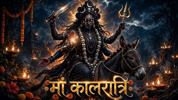 शारदीय नवरात्र के सातवें दिन मां कालरात्रि की उपासना, जानें क्या है इस दिन का शुभ मुहूर्त, पूजा विधि और भोग