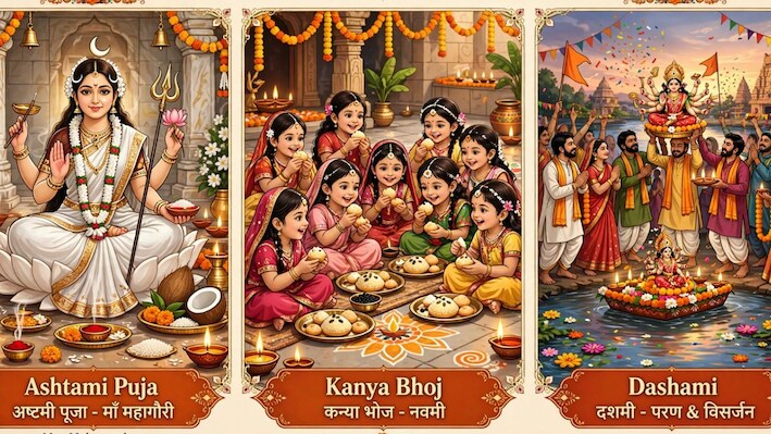 अष्टमी की पूजा, नवमी का भोज या दशमी को पारण? नवरात्र के आखिरी दिनों का पूरा हिसाब समझिए