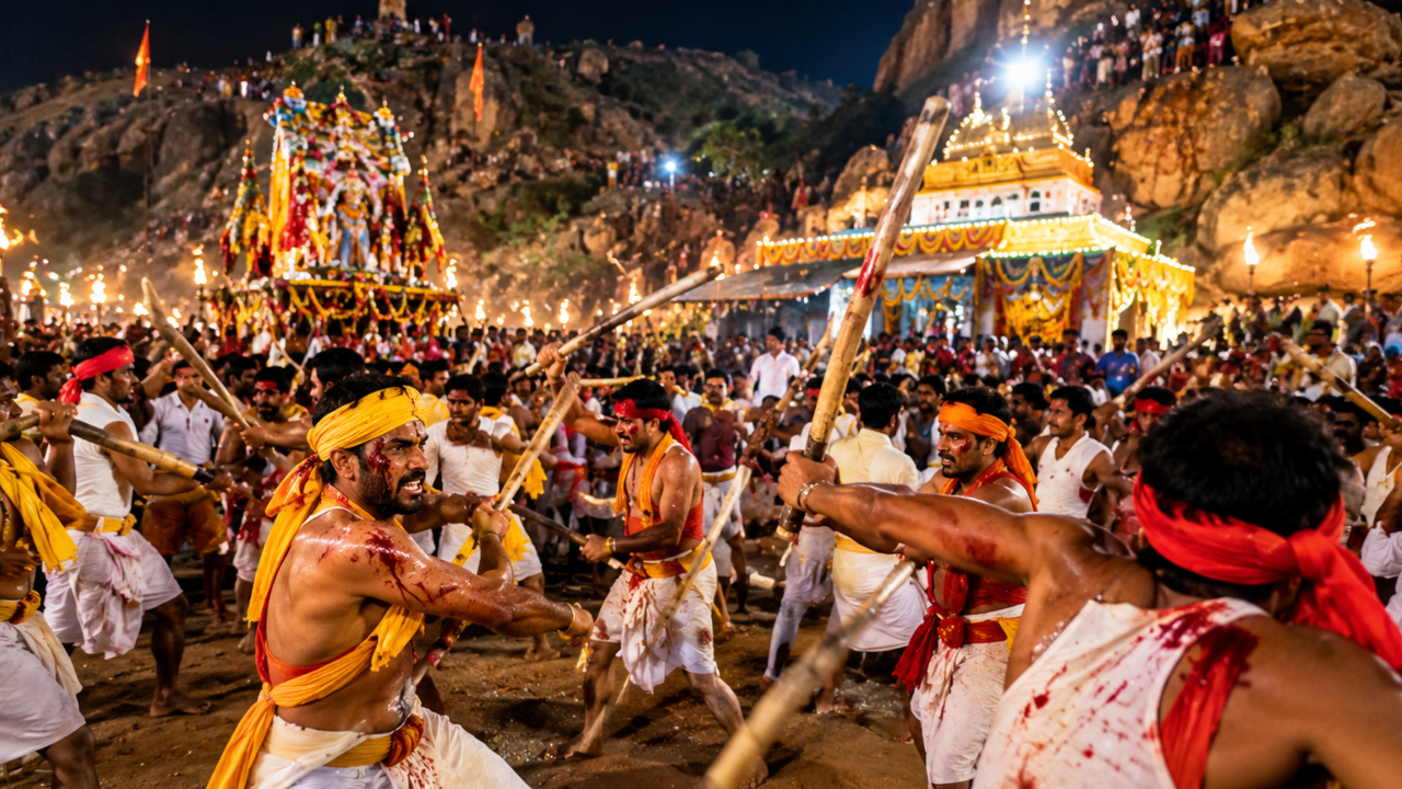 खूनी लाठियां और अटूट आस्था: जानिए देवरागतु के बन्नी उत्सव की अनोखी परंपरा, जहां विजयादशमी पर होता है भयानक मुकाबला खूनी लाठियां और अटूट आस्था: जानिए देवरागतु के बन्नी उत्सव की अनोखी परंपरा, जहां विजयादशमी पर होता है भयानक मुकाबला