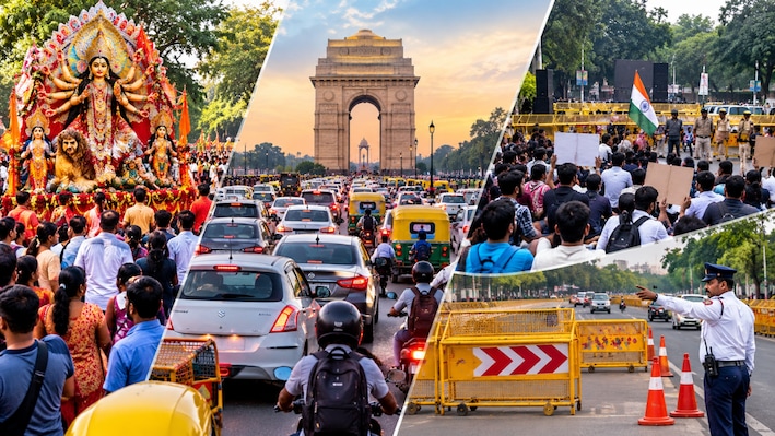 Delhi में त्योहार, प्रदर्शन और ट्रैफिक पाबंदियां: आम लोगों पर कितना असर?