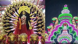 कैमूर में 51 मुंडों वाली मां दुर्गा की भव्य प्रतिमा बना आकर्षण का केंद्र, राम मंदिर के तर्ज पर बने भव्य पंडाल