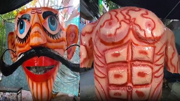 दिल्ली में यहां दिखेगा अनोखा रावण: बॉडी बिल्डर जैसा शरीर, युवाओं को नशे से दूर रहने की सीख