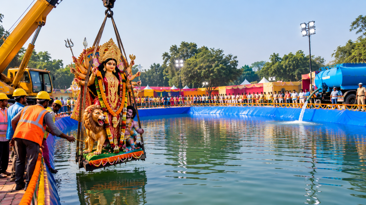 21 अक्टूबर को होगा दिल्ली में मां दुर्गा का विसर्जन, 81 कृत्रिम तालाब तैयार; जानें क्या हैं इंतजाम 21 अक्टूबर को होगा दिल्ली में मां दुर्गा का विसर्जन, 81 कृत्रिम तालाब तैयार; जानें क्या हैं इंतजाम