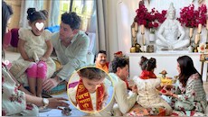 हॉलीवुड में गूंजा जय माता दी: दशहरे पर निक-प्रियंका ने पूजे बेटी मालती के पैर, संस्कार में सबसे आगे 'देसी गर्ल'!