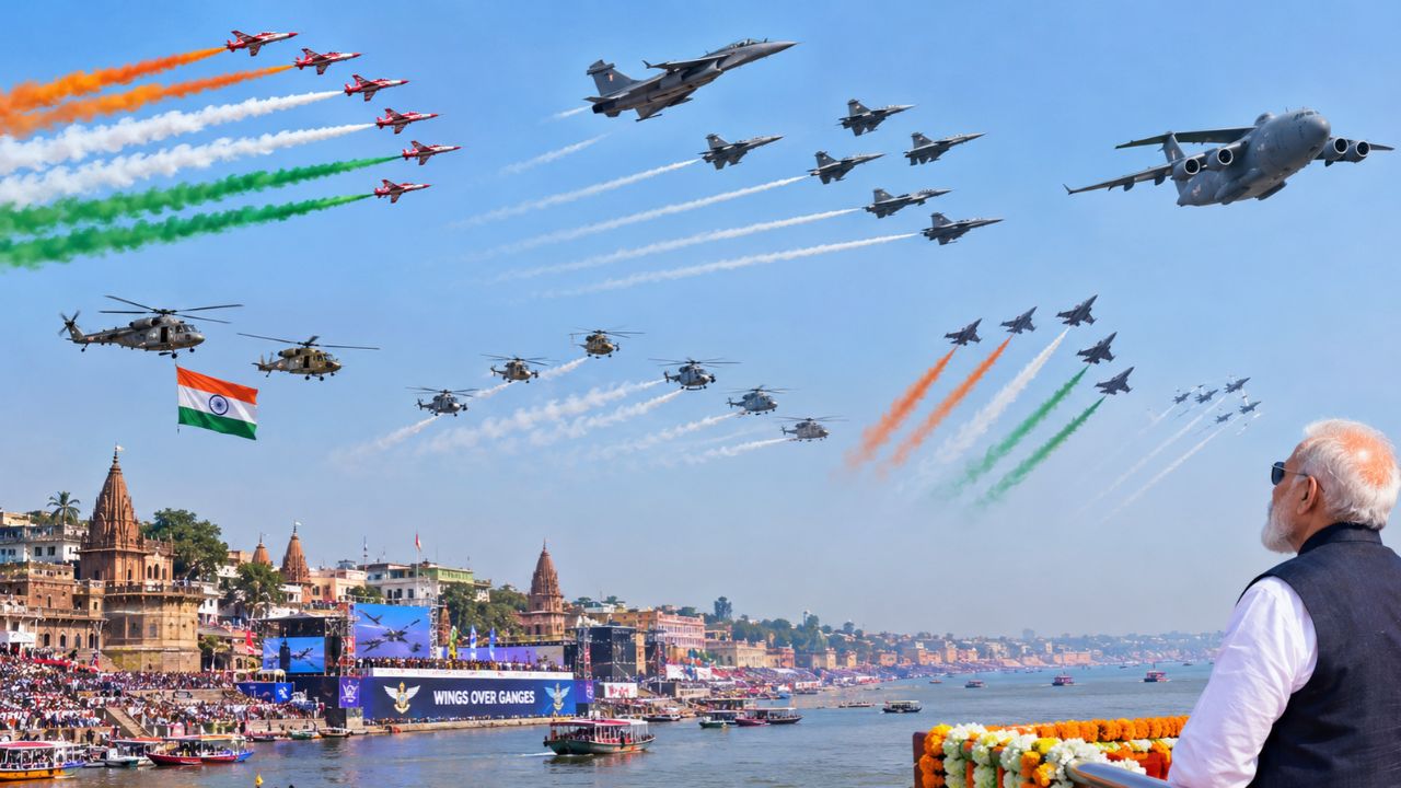 काशी के नमो घाट पर गरजेंगे राफेल-सुखोई, आसमान में दिखेगा भारत का दम, शक्ति प्रदर्शन से पहले हुआ अभ्यास काशी के नमो घाट पर गरजेंगे राफेल-सुखोई, आसमान में दिखेगा भारत का दम, शक्ति प्रदर्शन से पहले हुआ अभ्यास