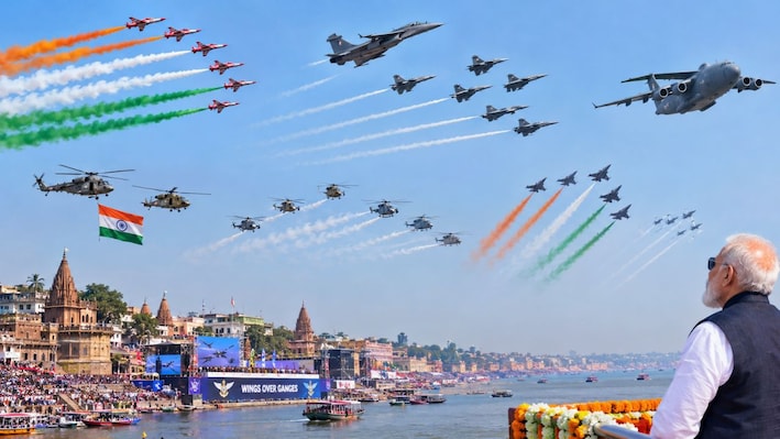 काशी के नमो घाट पर गरजेंगे राफेल-सुखोई, आसमान में दिखेगा भारत का दम, शक्ति प्रदर्शन से पहले हुआ अभ्यास