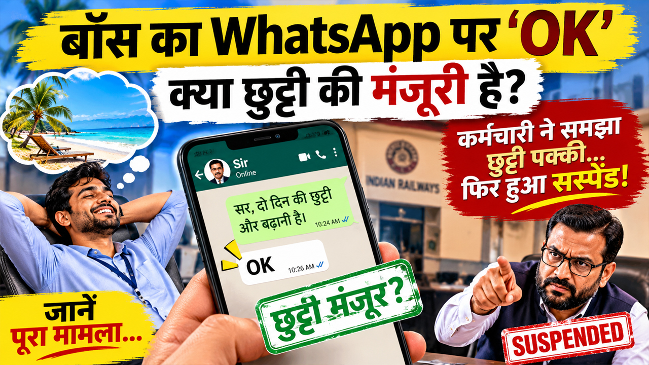 बॉस ने WhatsApp पर लिखा ‘OK’, कर्मचारी ने समझा छुट्टी पक्की! ऑफिस लौटा तो हुआ सस्पेंड, फिर जो हुआ वो भी कम दिलचस्प नहीं बॉस ने WhatsApp पर लिखा ‘OK’, कर्मचारी ने समझा छुट्टी पक्की! ऑफिस लौटा तो हुआ सस्पेंड, फिर जो हुआ वो भी कम दिलचस्प नहीं