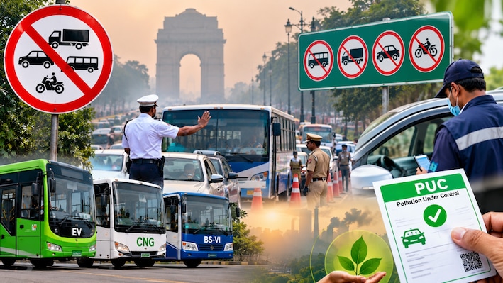Delhi में 3 महीने तक इन वाहनों पर प्रतिबंध, नो-एंट्री से लेकर PUC तक... प्रदूषण नियंत्रण के लिए ये है रणनीति