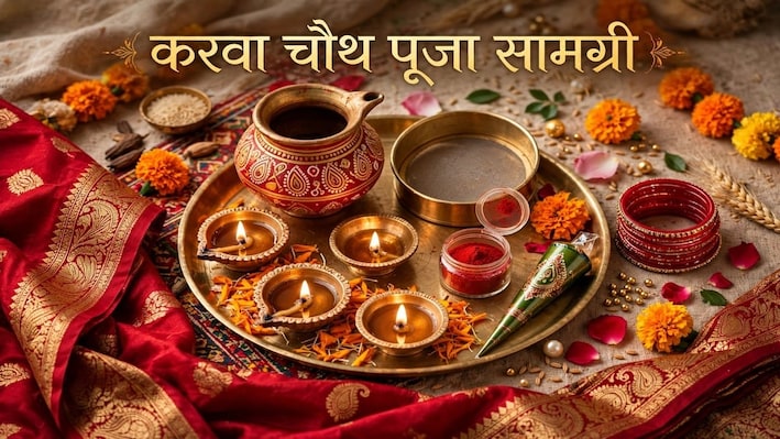 Karwa Chauth 2026: रुई की बाती से लेकर छलनी तक... कोई भी सामान छूट न जाए, नोट कर लें करवा चौथ की पूजा सामग्री!