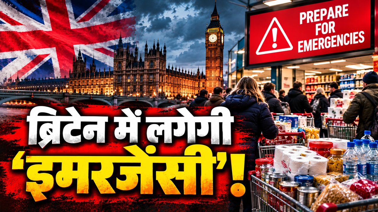 ब्रिटेन में इमरजेंसी का साया! सरकार ने नागरिकों को चेताया, कहा- घर में रखो तीन दिन का राशन-पानी ब्रिटेन में इमरजेंसी का साया! सरकार ने नागरिकों को चेताया, कहा- घर में रखो तीन दिन का राशन-पानी