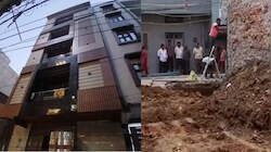 बगल में चल रही थी खुदाई, झुक गया पड़ोसी का चार मंजिला मकान, पुलिस ने JCB की जब्त