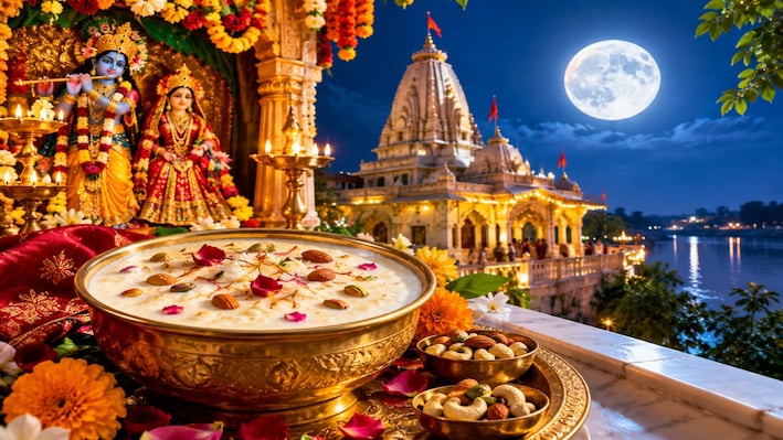 भिंड में शरद पूर्णिमा की धूम: मंदिरों में लगेगा मेवायुक्त खीर का भोग, जानें शुभ योग से लेकर चंद्र दर्शन का समय