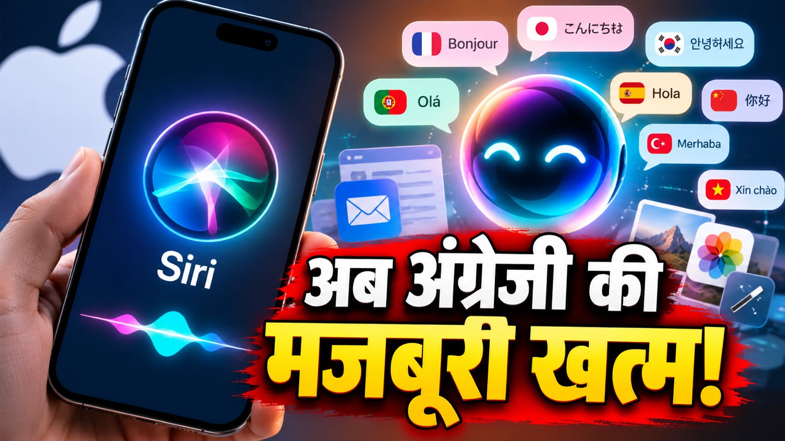 Apple का धमाका! अब अग्रेजी नहीं... इन भाषा में बोलेगा Siri AI, ईमेल लिखेगा और फोटो एडिट करेगा ये नया अवतार Apple का धमाका! अब अग्रेजी नहीं... इन भाषा में बोलेगा Siri AI, ईमेल लिखेगा और फोटो एडिट करेगा ये नया अवतार