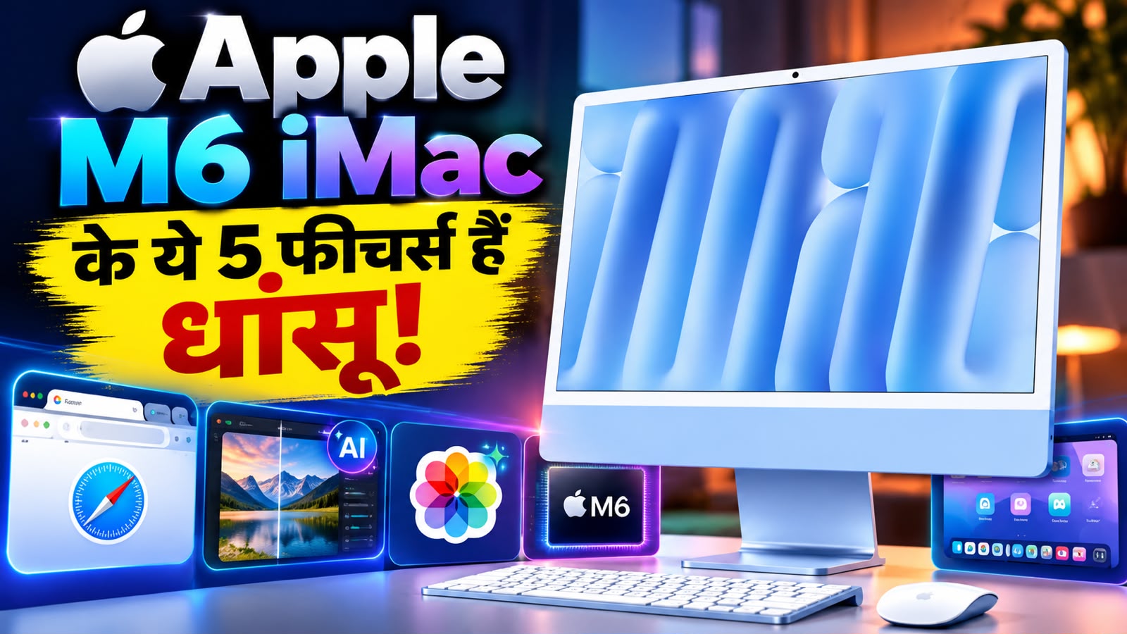 Apple M6 iMac Launched in India: सफारी में ऑटो-टैब्स से लेकर AI फोटो एडिटिंग तक, मिलेंगे ये गजब फीचर्स; कीमत सिर्फ... Apple M6 iMac Launched in India: सफारी में ऑटो-टैब्स से लेकर AI फोटो एडिटिंग तक, मिलेंगे ये गजब फीचर्स; कीमत सिर्फ...