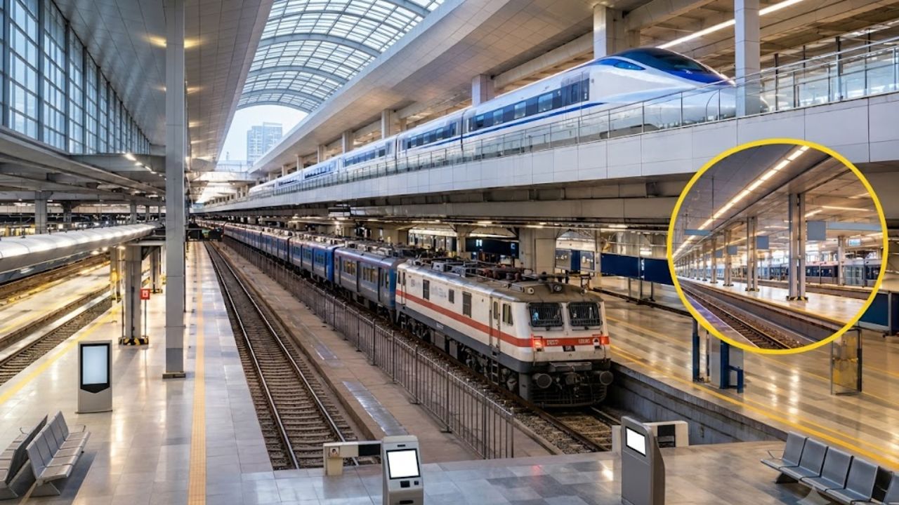 Indian Railways: बुलेट ट्रेन स्टेशन के नीचे दौड़ेंगी भारतीय रेलवे की ट्रेनें, अहमदाबाद में तैयार हुए 3 नए प्लेटफॉर्म Indian Railways: बुलेट ट्रेन स्टेशन के नीचे दौड़ेंगी भारतीय रेलवे की ट्रेनें, अहमदाबाद में तैयार हुए 3 नए प्लेटफॉर्म
