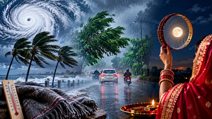 झारखंड में चक्रवात का असर: बारिश-तेज हवा के साथ बढ़ रही ठंड, करवा चौथ का चांद नजर आएगा या नहीं?