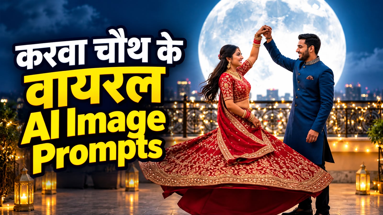 Top 5 Karwa Chauth AI Image Prompts: AI से बनाओ करवा चौथ की सबसे खूबसूरत तस्वीरें, पार्टनर के चेहरे पर आ जाएगी Cute Smile Top 5 Karwa Chauth AI Image Prompts: AI से बनाओ करवा चौथ की सबसे खूबसूरत तस्वीरें, पार्टनर के चेहरे पर आ जाएगी Cute Smile