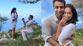 समंदर की लहरें, घुटनों पर आयुष्मान और हाथ में अंगूठी...कैपरी के खूबसूरत बीच पर अर्चना पूरन सिंह के बेटे ने की सगाई; Pics