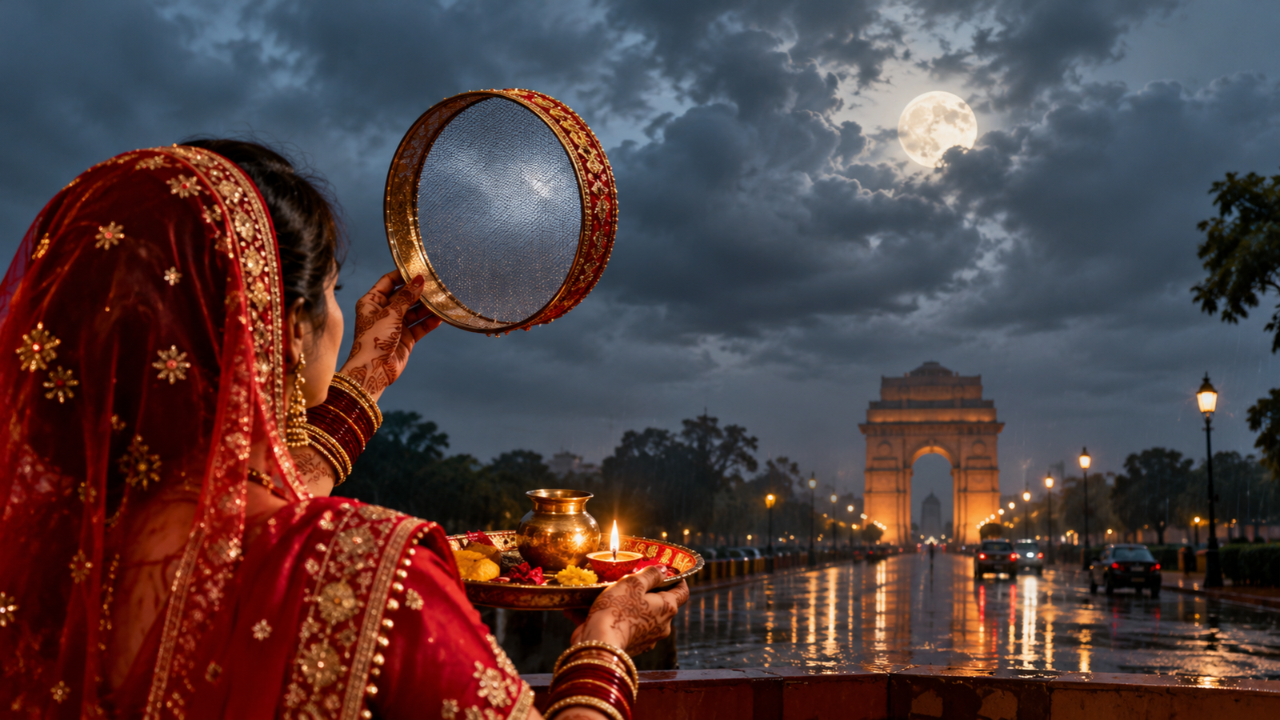 करवा चौथ पर दिल्ली-NCR में बारिश और बादलों का साया, जानें कब दिखेगा चांद करवा चौथ पर दिल्ली-NCR में बारिश और बादलों का साया, जानें कब दिखेगा चांद