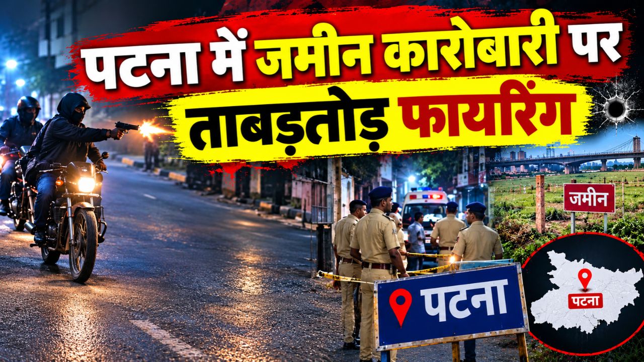 पटना में जमीन कारोबारी पर ताबड़तोड़ फायरिंग, बाइक सवार चार अपराधियों ने मारी गोली, हालत गंभीर पटना में जमीन कारोबारी पर ताबड़तोड़ फायरिंग, बाइक सवार चार अपराधियों ने मारी गोली, हालत गंभीर