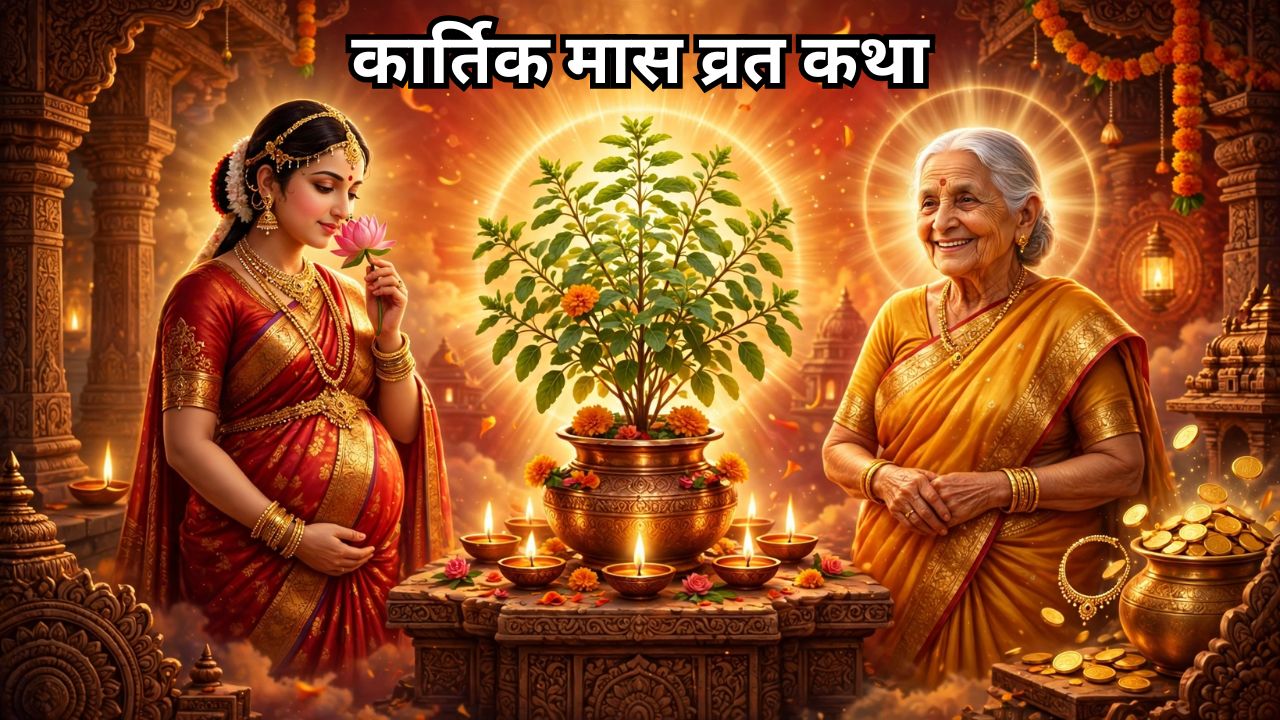 कार्तिक मास का चमत्कार! फूल सूंघने से रानी हुई गर्भवती, बूढ़ी औरत बनी धनवान! ये कथा पढ़ते ही पूरी होगी इच्छाएं कार्तिक मास का चमत्कार! फूल सूंघने से रानी हुई गर्भवती, बूढ़ी औरत बनी धनवान! ये कथा पढ़ते ही पूरी होगी इच्छाएं