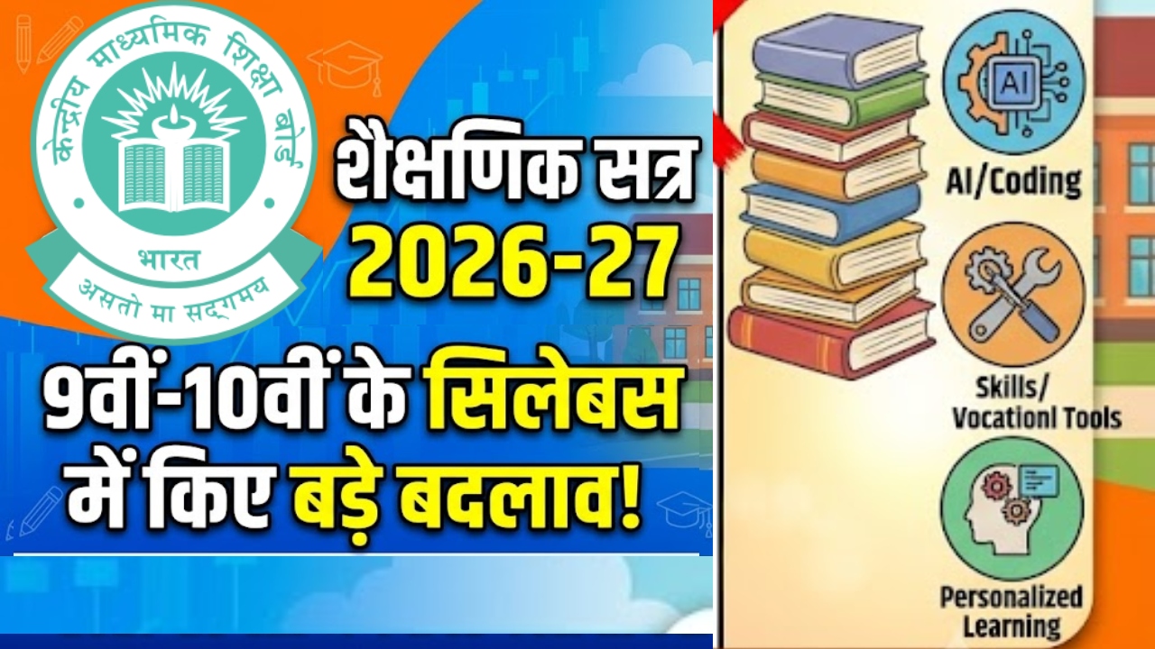 CBSE Curriculum 2026-27: सीबीएसई ने 9वीं-10वीं के सिलेबस में किए बड़े बदलाव, हटा दिए ये 3 सब्जेक्ट्स CBSE Curriculum 2026-27: सीबीएसई ने 9वीं-10वीं के सिलेबस में किए बड़े बदलाव, हटा दिए ये 3 सब्जेक्ट्स