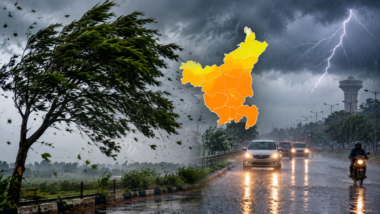 हरियाणा के 18 जिलों में आंधी-बारिश का अलर्ट, 50 KM की रफ्तार से चलेंगी हवाएं; कब मिलेगी राहत? हरियाणा के 18 जिलों में आंधी-बारिश का अलर्ट, 50 KM की रफ्तार से चलेंगी हवाएं; कब मिलेगी राहत?