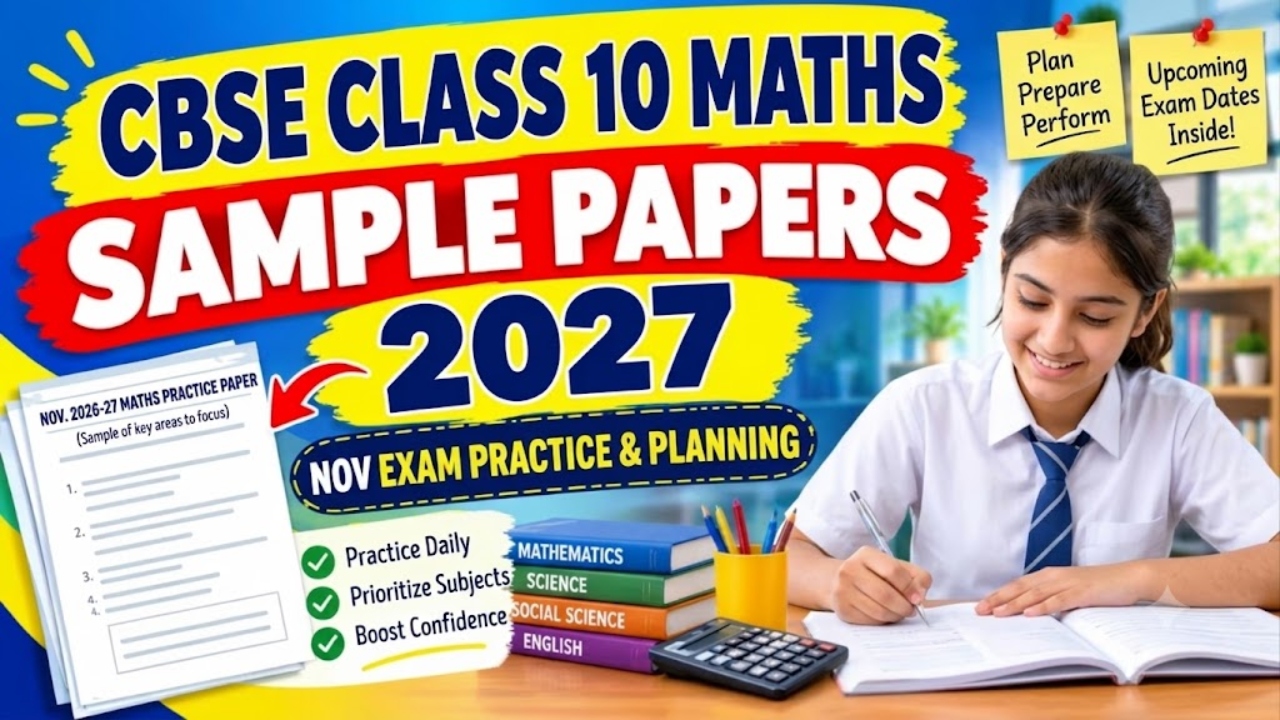CBSE Class 10 Maths Sample Paper: गणित में पक्के होंगे पूरे नंबर! बोर्ड ने जारी किया मैथ्स सैंपल पेपर; डाउनलोड, परीक्षा पैटर्न और मार्किंग स्कीम CBSE Class 10 Maths Sample Paper: गणित में पक्के होंगे पूरे नंबर! बोर्ड ने जारी किया मैथ्स सैंपल पेपर; डाउनलोड, परीक्षा पैटर्न और मार्किंग स्कीम